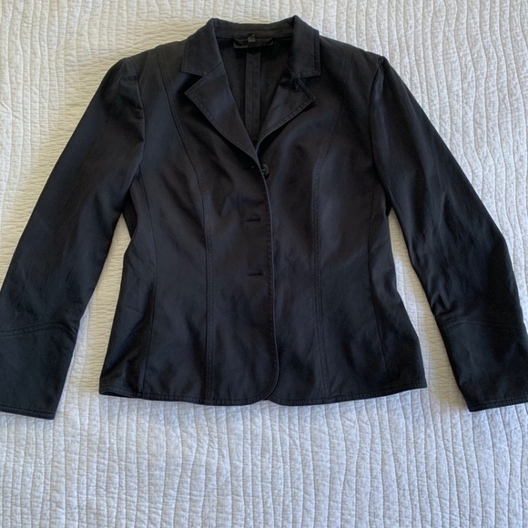 ESCADA Vintage Size 4-6 Black Blazer Cotton Jacket - Picture 1 of 15